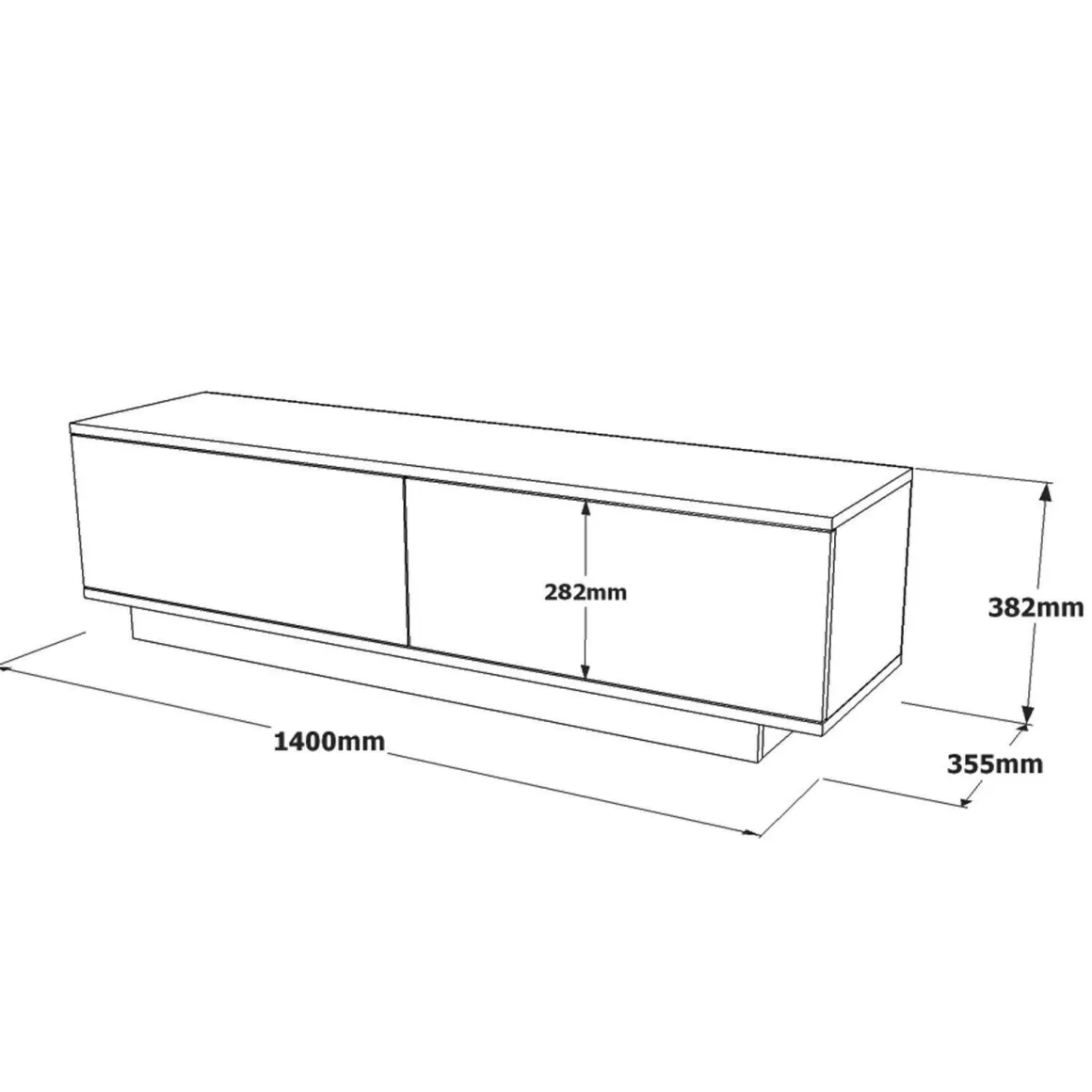 Mobile TV bianco 140x35x38h cm 2 ante - Kenneth