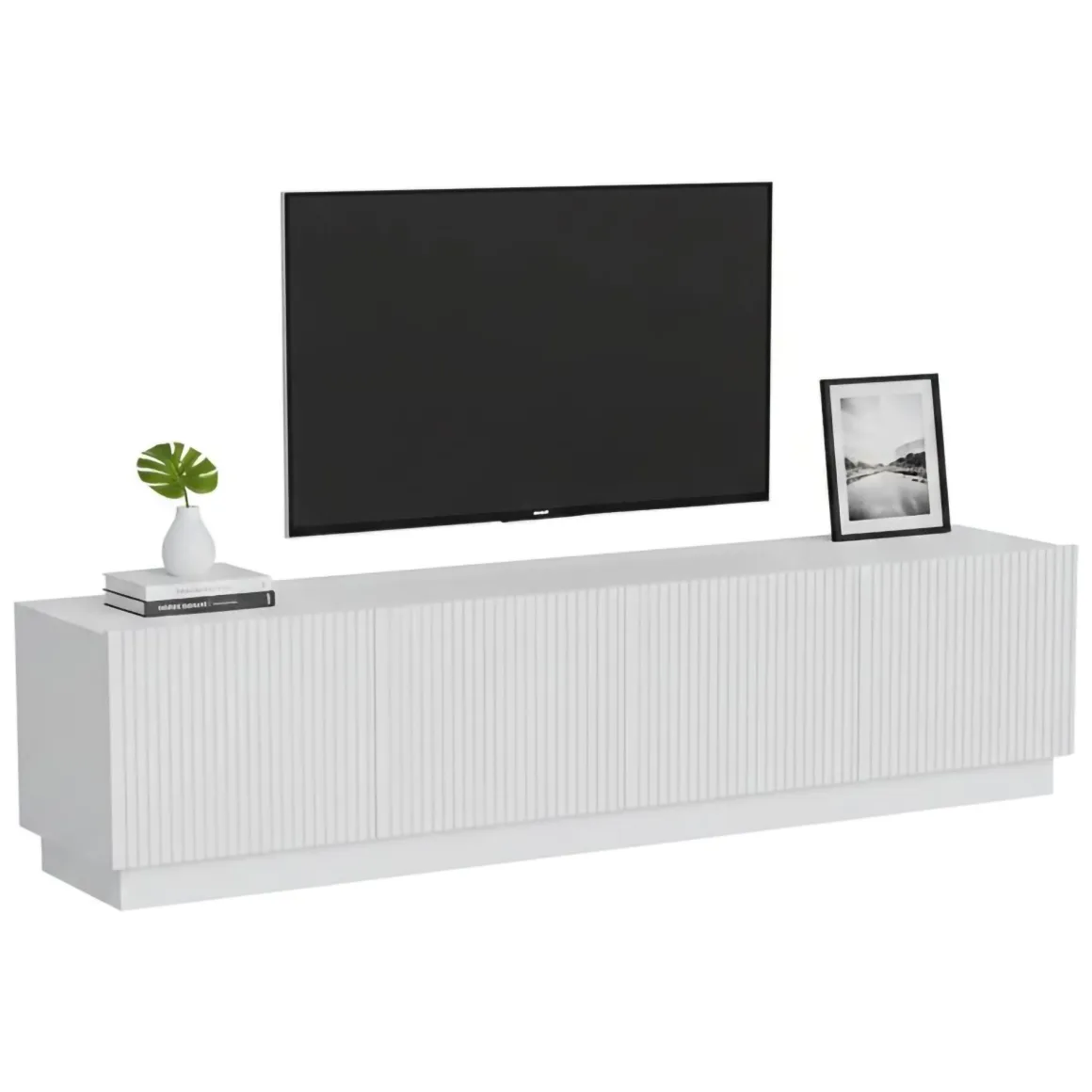 Mobile TV bianco 200x40x48h cm 4 ante - Macherio