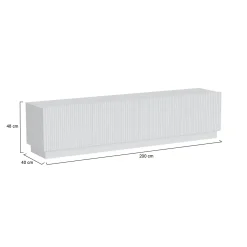 Mobile TV bianco 200x40x48h cm 4 ante - Macherio