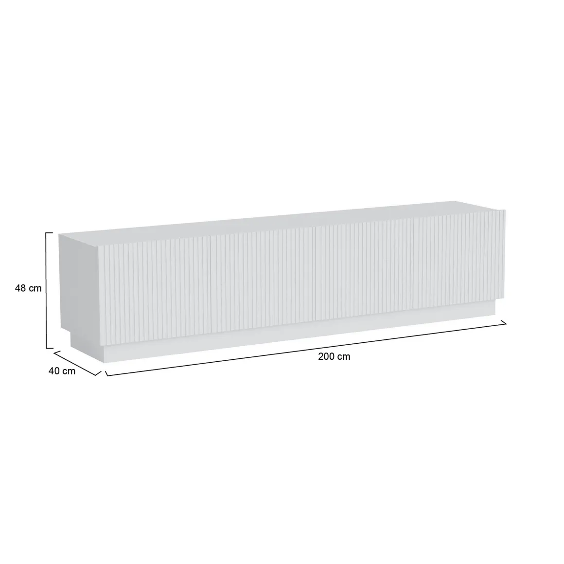 Mobile TV bianco 200x40x48h cm 4 ante - Macherio