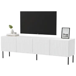 Mobili Porta Tv > Dmora Mobile TV 200x42x52h cm 4 ante - Priocca Bianco