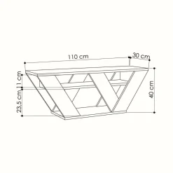 Mobili Porta Tv|Salotto > Dmora Mobile TV 110x30x40h cm in legno - Amazzonite Bianco