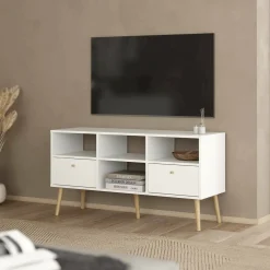 Mobile TV bianco 117x39x60h cm in legno - Conte