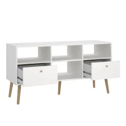 Mobile TV bianco 117x39x60h cm in legno - Conte
