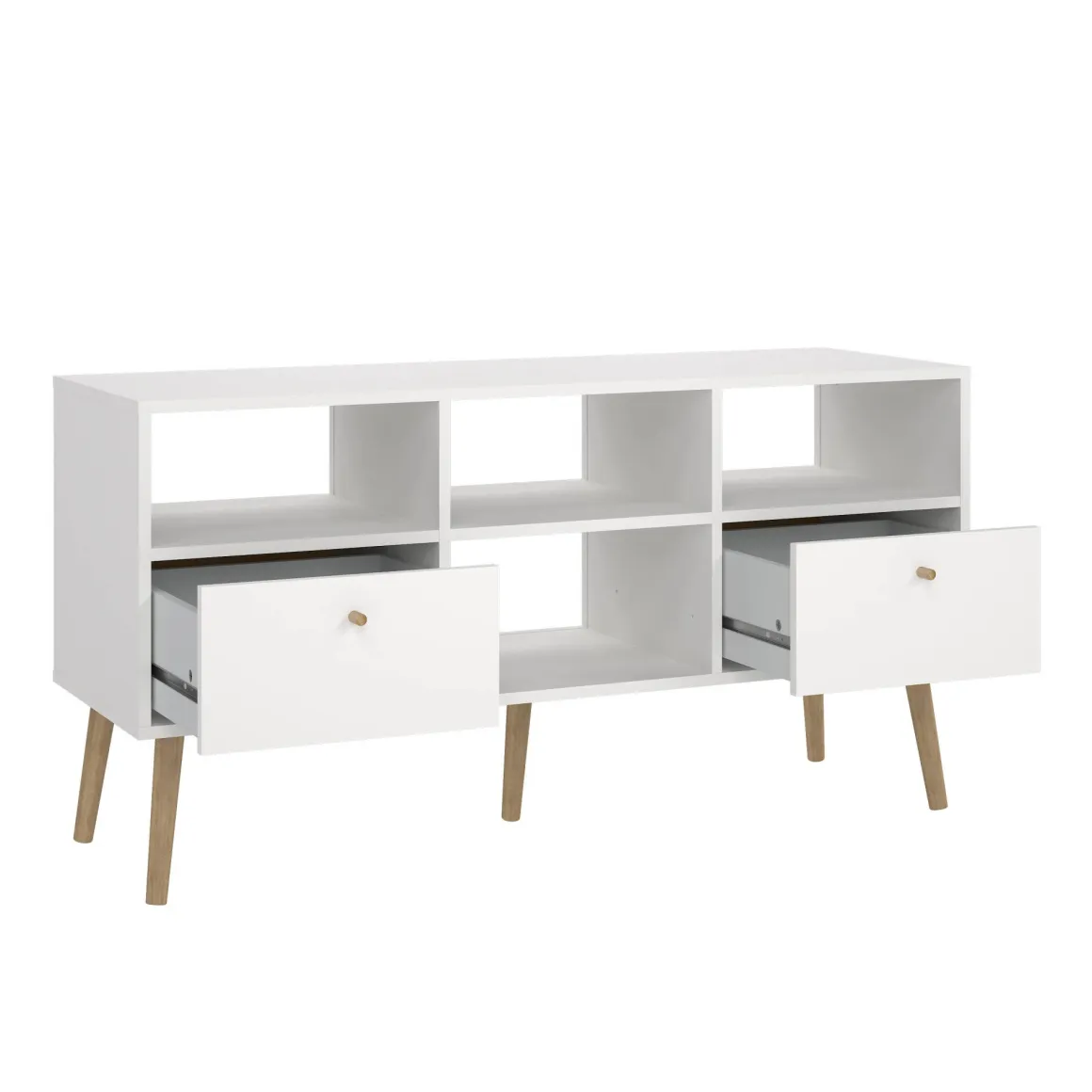 Mobile TV bianco 117x39x60h cm in legno - Conte