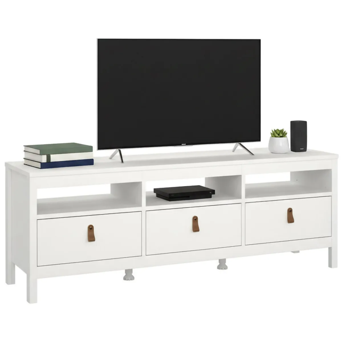 Mobili Porta Tv > Dmora Mobile TV 151x38x54h cm in legno - Astana Bianco
