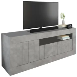 Mobile TV cemento 138x42x56h cm 3 ante - Iole