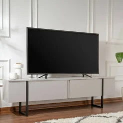 Mobile TV grigio e nero 180x29x50h cm 2 ante - Lilith