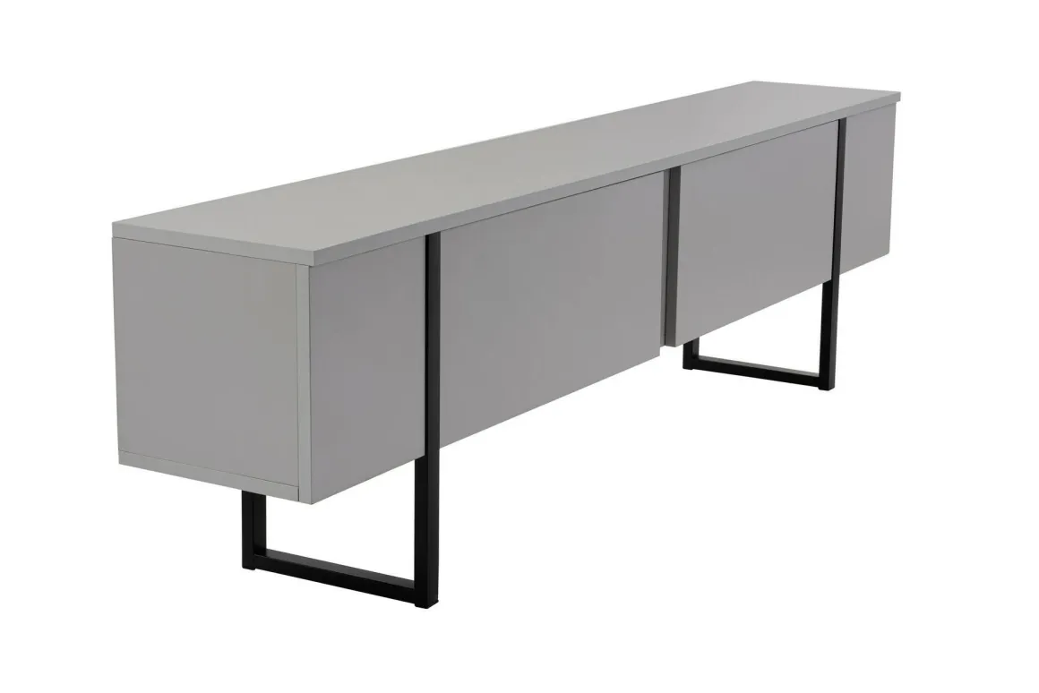 Mobile TV grigio e nero 180x29x50h cm 2 ante - Lilith