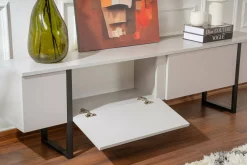 Mobile TV grigio e nero 180x29x50h cm 2 ante - Lilith