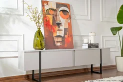 Mobile TV grigio e nero 180x29x50h cm 2 ante - Lilith