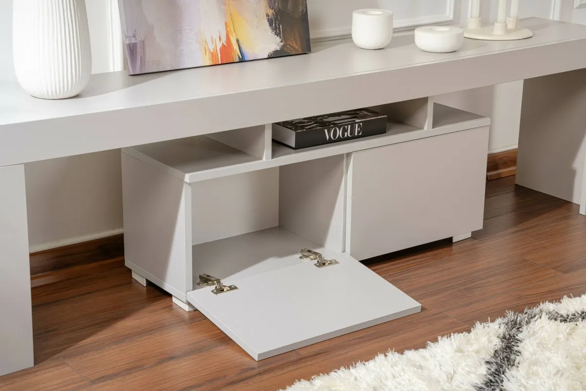 Mobili Porta Tv > Dmora Mobile TV 180x31x50h cm 2 ante - Andarna Grigio