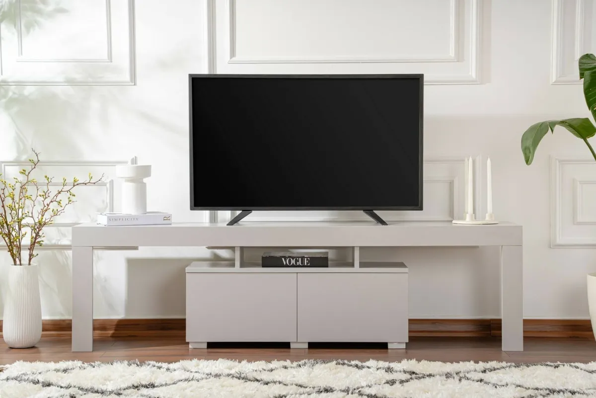 Mobili Porta Tv > Dmora Mobile TV 180x31x50h cm 2 ante - Andarna Grigio