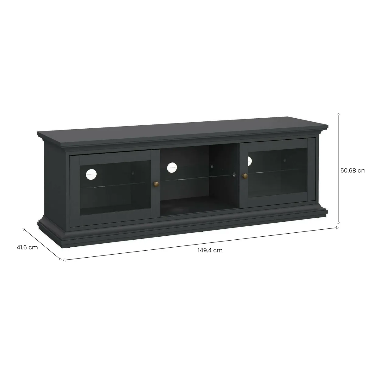 Mobili Porta Tv > Dmora Mobile TV 149x41x50h cm 2 ante - Damrey Grigio
