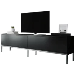 Mobili Porta Tv|Salotto > Dmora Mobile TV nero e argento 180x30x47h cm modulabile - Espero Argento, Nero