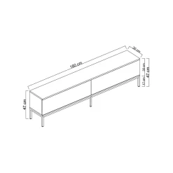 Mobili Porta Tv|Salotto > Dmora Mobile TV nero e argento 180x30x47h cm modulabile - Espero Argento, Nero