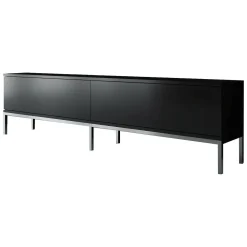 Mobili Porta Tv|Salotto > Dmora Mobile TV nero e argento 180x30x47h cm modulabile - Espero Argento, Nero