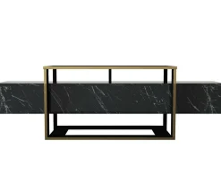 Mobile TV nero e oro 160x46x49h cm in legno - Jo