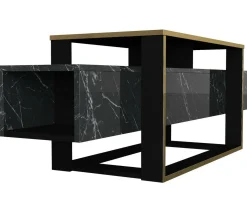 Mobile TV nero e oro 160x46x49h cm in legno - Jo