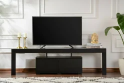 Mobili Porta Tv > Dmora Mobile TV 180x31x50h cm 2 ante - Andarna Nero
