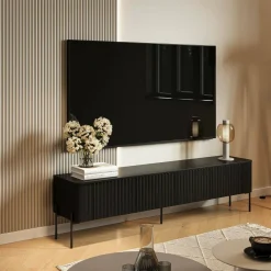 Mobile TV nero 190x39x50h cm 4 ante - Brembana