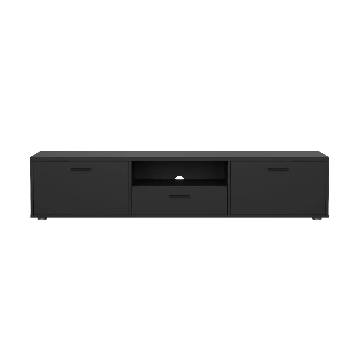 Mobili Porta Tv > Dmora Mobile TV 177x39x38h cm 2 ante e 1 cassetto - Giaele Nero