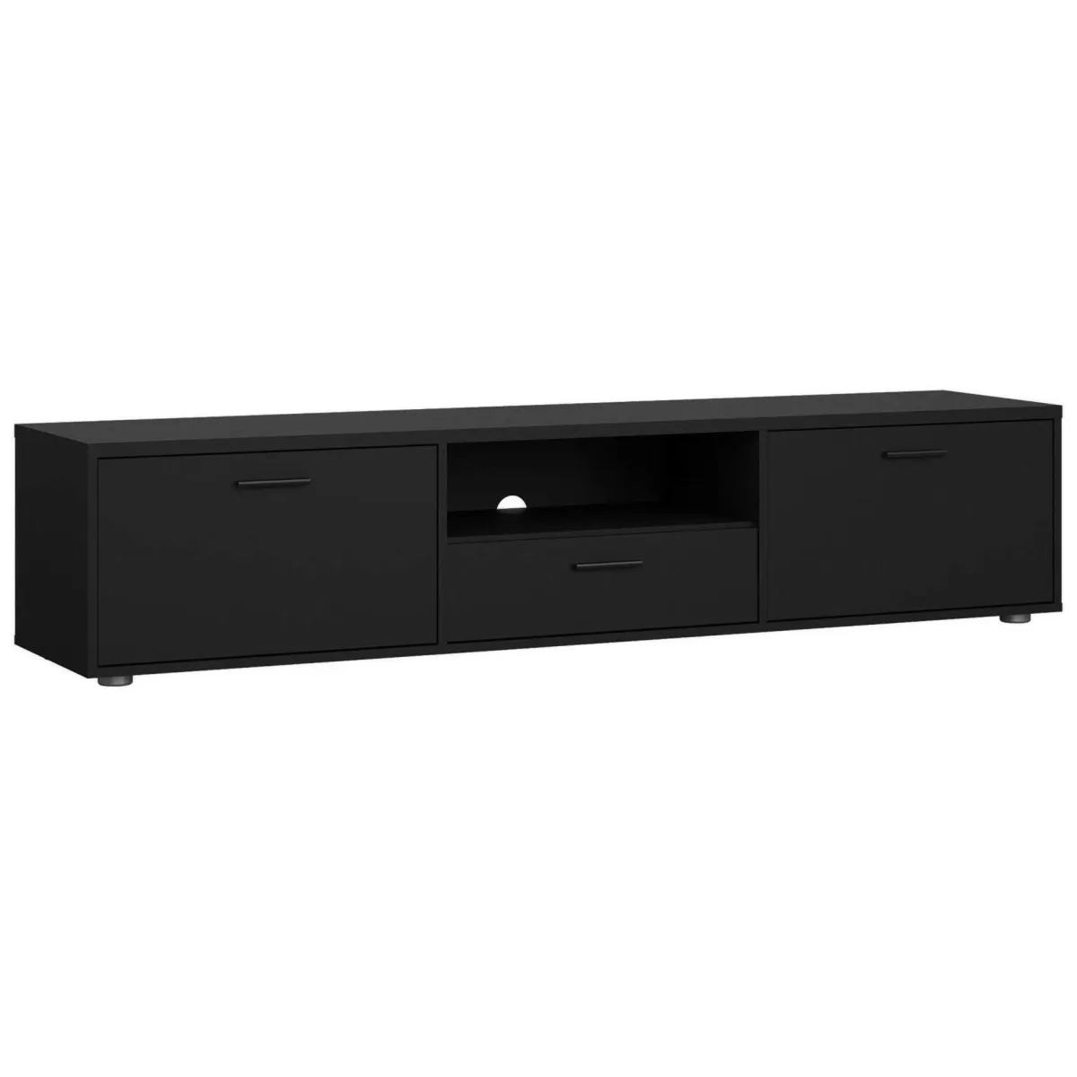 Mobili Porta Tv > Dmora Mobile TV 177x39x38h cm 2 ante e 1 cassetto - Giaele Nero