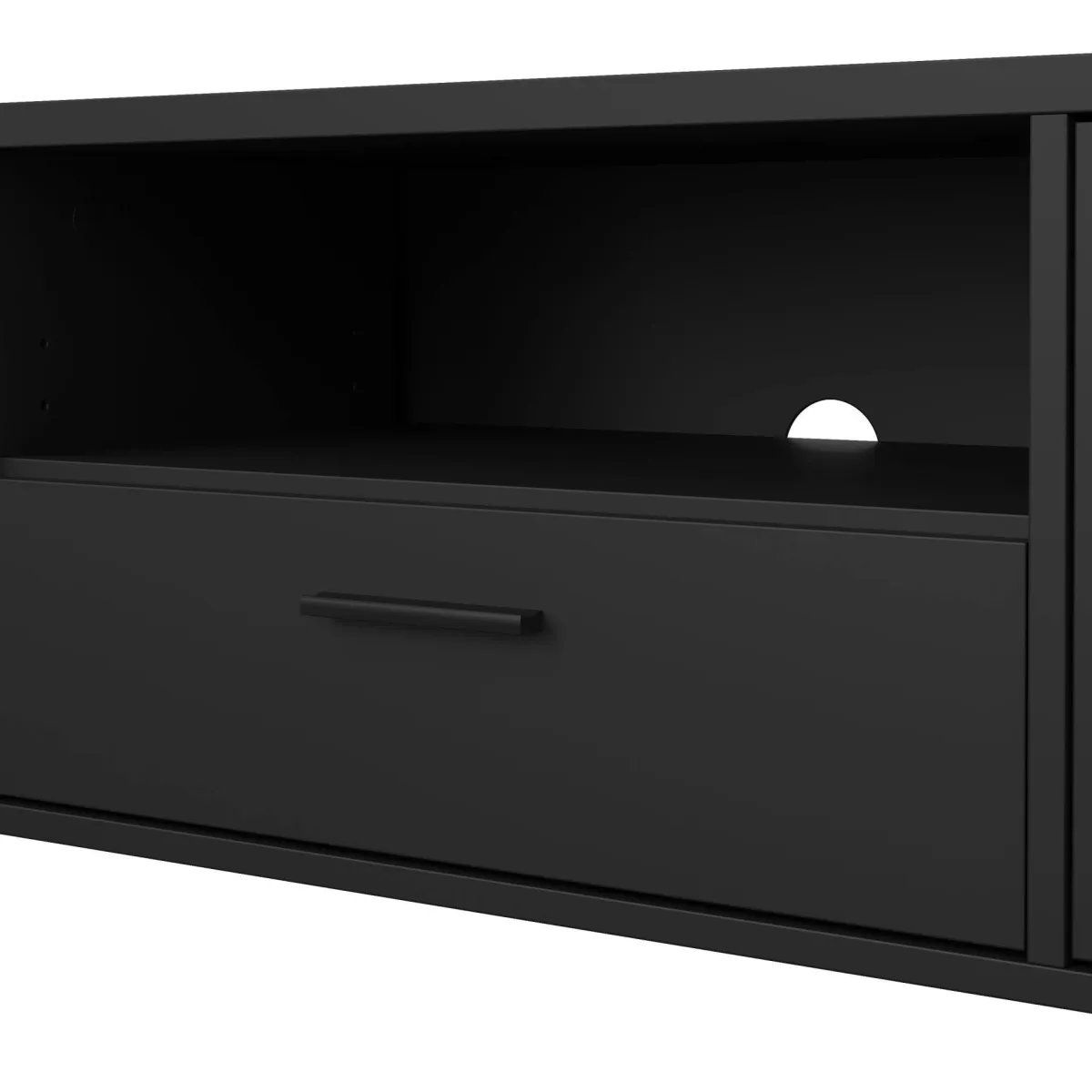 Mobili Porta Tv > Dmora Mobile TV 177x39x38h cm 2 ante e 1 cassetto - Giaele Nero