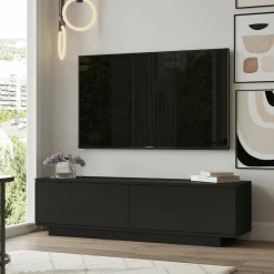 Mobile TV nero 140x35x38h cm 2 ante - Goro