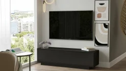 Mobile TV nero 140x35x38h cm 2 ante - Goro