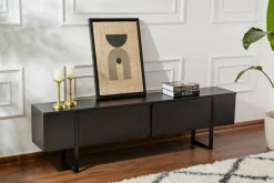 Mobile TV nero 180x29x50h cm 2 ante - Lilith