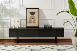 Mobile TV nero 180x29x50h cm 2 ante - Lilith