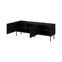 Mobili Porta Tv > Dmora Mobile TV 150x42x52h cm 3 ante - Molini Nero