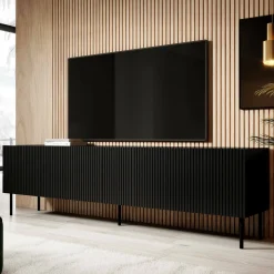 Mobile TV nero 200x42x52h cm 4 ante - Priocca