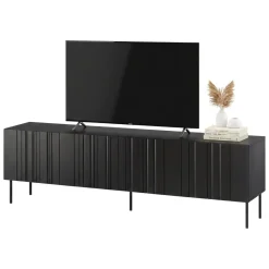 Mobili Porta Tv > Dmora Mobile TV 200x42x60h cm 4 ante - Sospiro Nero