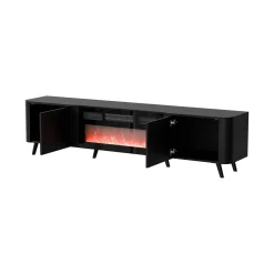 Mobili Porta Tv > Dmora Mobile TV 190x40x58h cm 2 ante - Vicino Nero