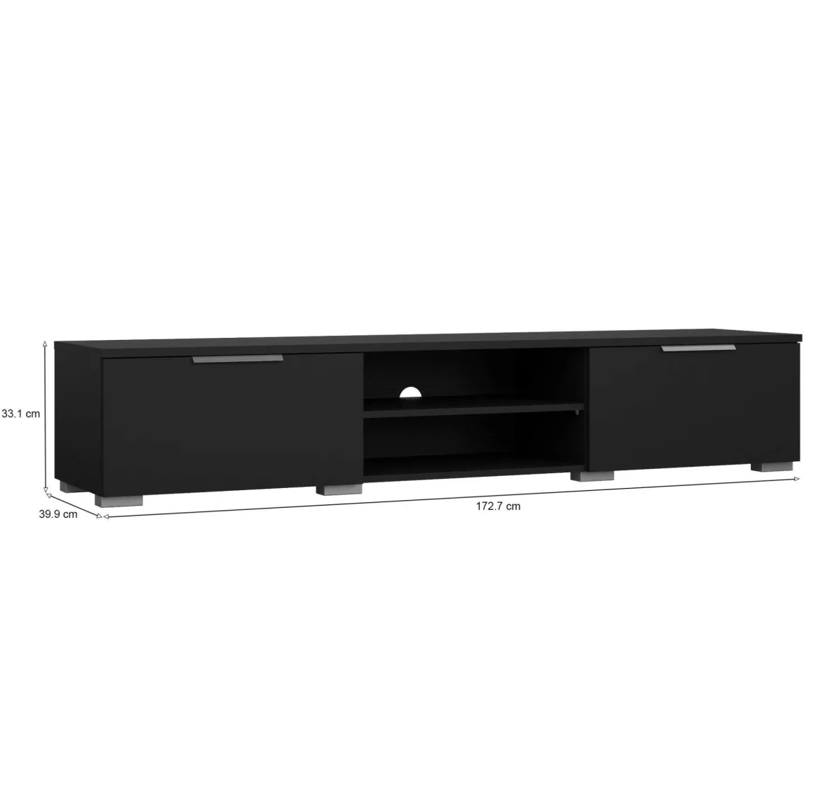 Mobile TV nero 172x39x33h cm in legno - Ammiro