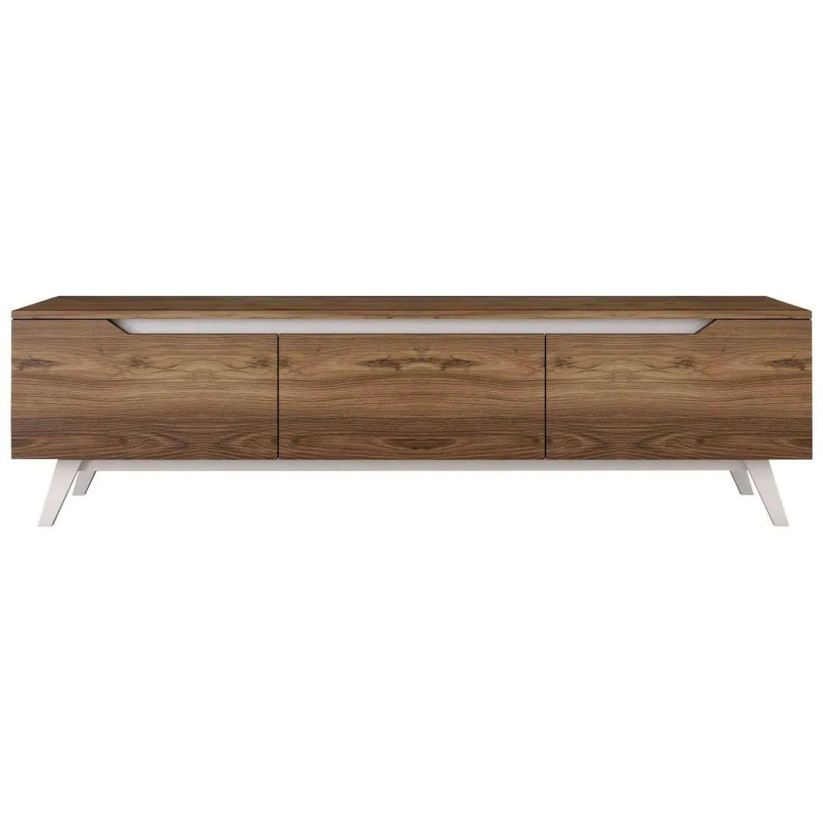 Mobile TV noce e bianco 180x35x48h cm 3 ante - Apatite