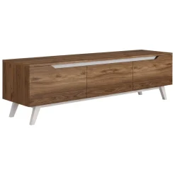 Mobile TV noce e bianco 180x35x48h cm 3 ante - Apatite