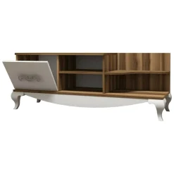 Mobile TV noce e bianco 130x45x50h cm in legno - Assolo