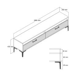 Mobili Porta Tv|Salotto > Dmora Mobile TV noce e bianco 47x35x180h cm modulabile - Angiari Bianco, Marrone Noce
