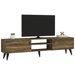 Mobile TV noce e nero 180x29x49h cm 2 ante - Sicilia