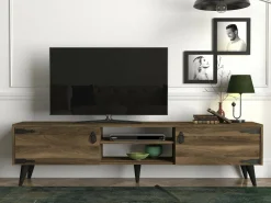 Mobile TV noce e nero 180x29x49h cm 2 ante - Sicilia
