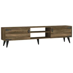 Mobile TV noce e nero 180x29x49h cm 2 ante - Sicilia