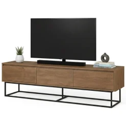 Mobile TV noce e nero 180x40x50h cm in legno - Iginia