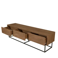 Mobile TV noce e nero 180x40x50h cm in legno - Iginia