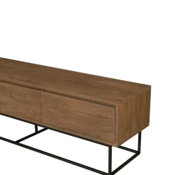 Mobile TV noce e nero 180x40x50h cm in legno - Iginia