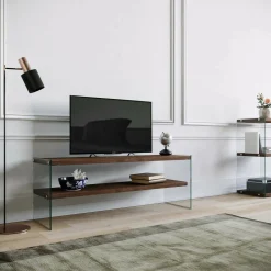 Mobile TV noce scuro 120x35x45h cm in legno - Italia