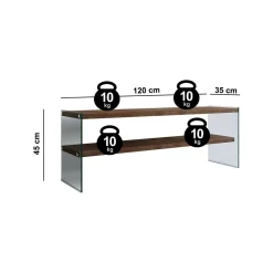 Mobile TV noce scuro 120x35x45h cm in legno - Italia