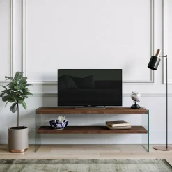 Mobile TV noce scuro 120x35x45h cm in legno - Italia